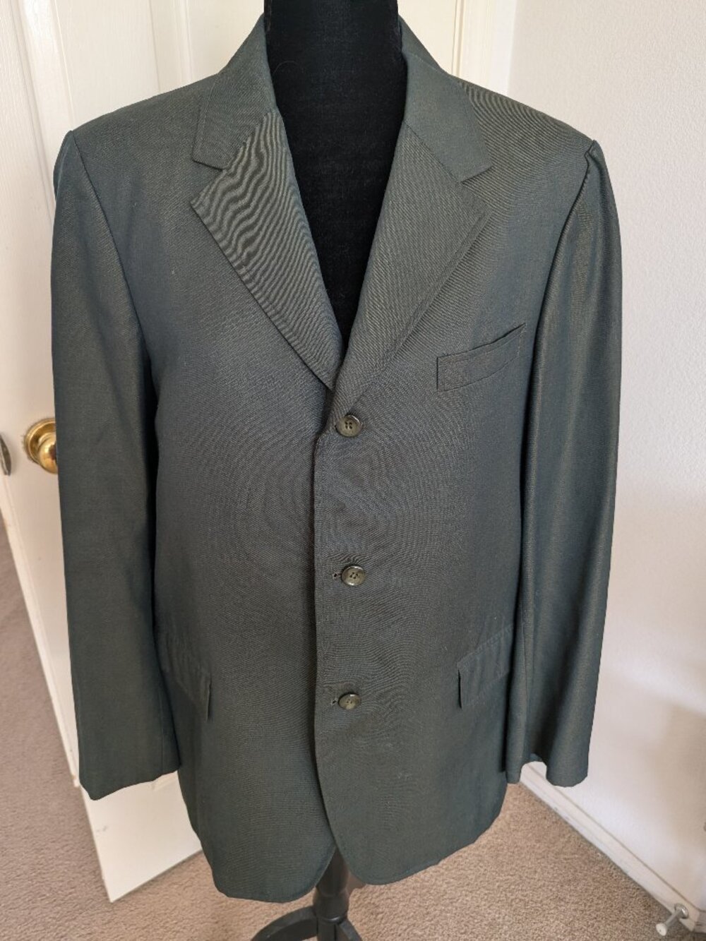 Vintage Hong Kong Taylor Green Mens Suit Jacket/Blazer 44 Chest 1950's -1960s